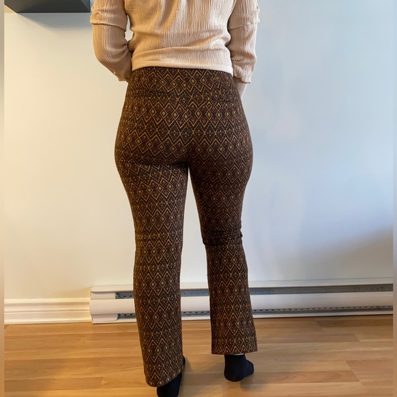 Free People Bohemian Knit Straight Leg Vintage Pattern Pull On Pants - Picture 6 of 16